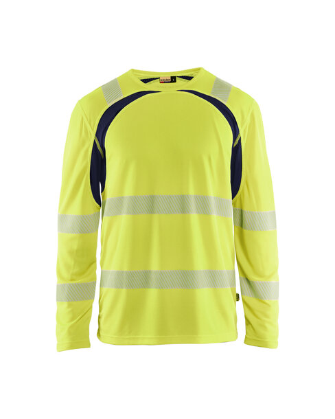 Langarm T-Shirt High VisHigh Vis Gelb/Marineblau