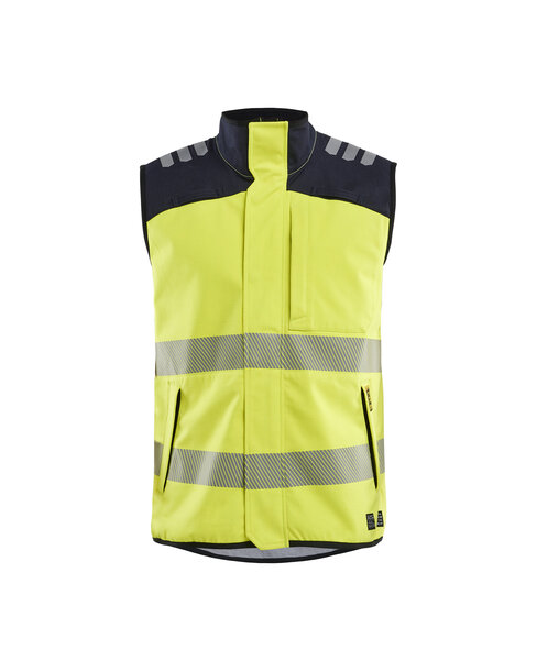 Multinorm Softshell Weste High Vis Gelb/Marineblau