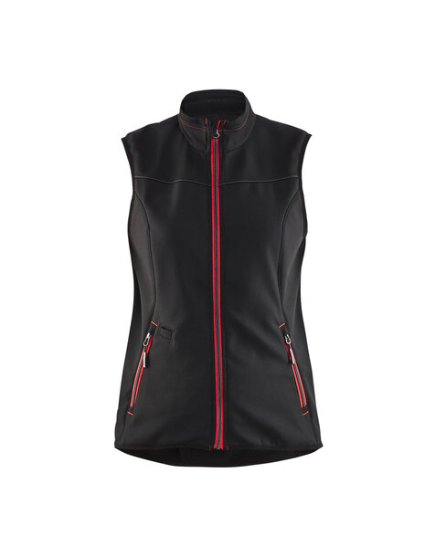 Damen Softshell Weste Schwarz/Rot
