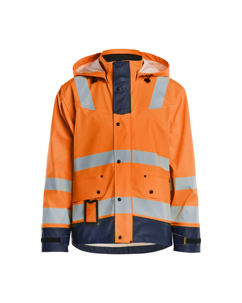 Regenjacke Level 2 High Vis Orange/Marineblau