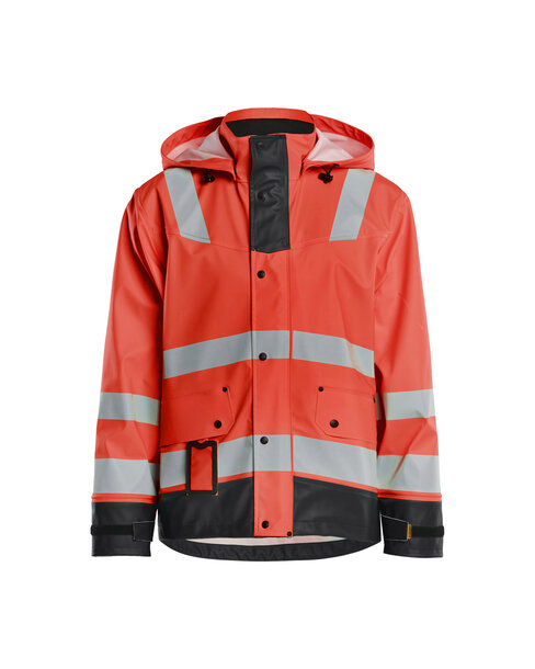 Regenjacke Level 2 High Vis Rot/Schwarz