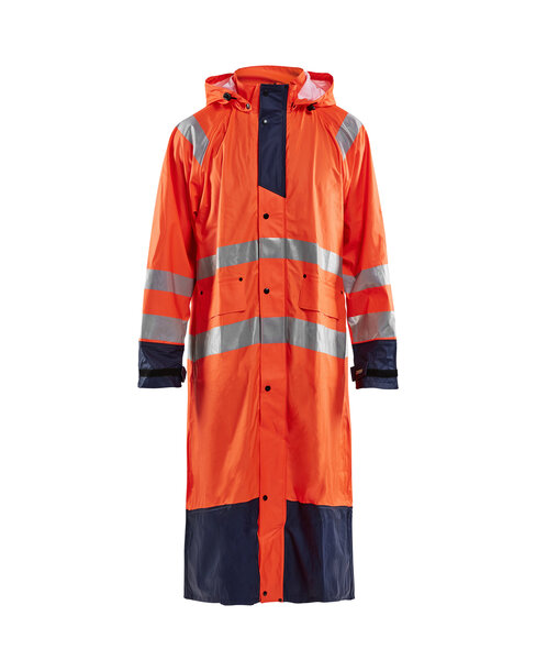 High Vis Regenmantel Level 1 High Vis Orange/Marineblau
