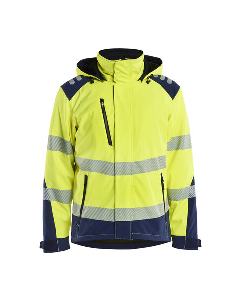 Leichte gefütterte Softshell Winterjacke High Vis High Vis Gelb/Marineblau