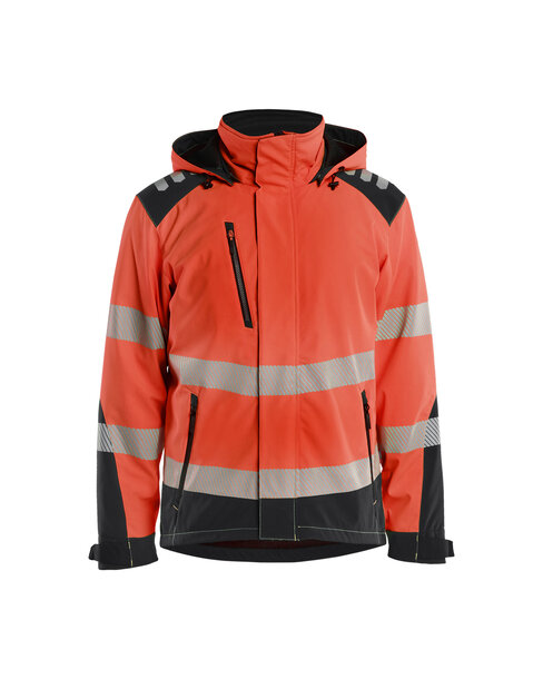Leichte gefütterte Softshell Winterjacke High Vis High Vis Rot/Schwarz