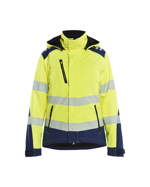 440102513 Leichte gefütterte Damen Softshell Winterjacke High Vis High Vis Gelb/Marineblau