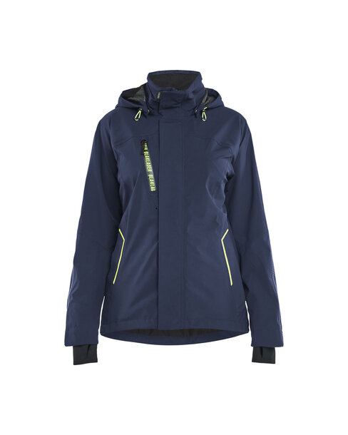 Damen Shell Jacke Stretch Dunkel Marineblau/High Vis Gelb