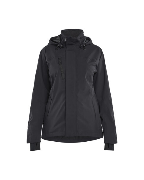 Damen Shell Jacke Stretch Schwarz/Schwarz