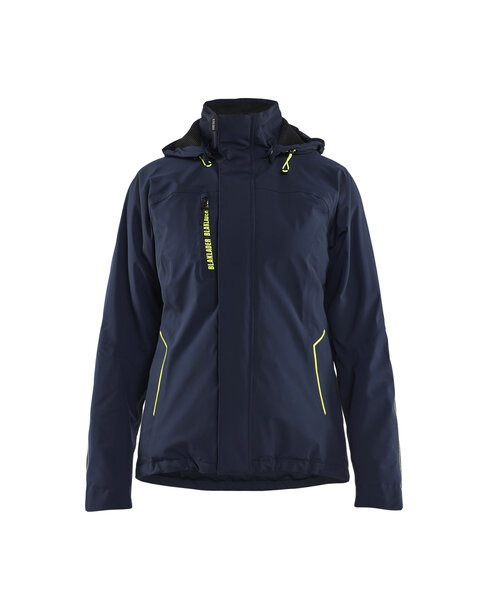 Damen Lightweight Funktionsjacke 4-Wege-StretchDunkel Marineblau/High Vis Gelb