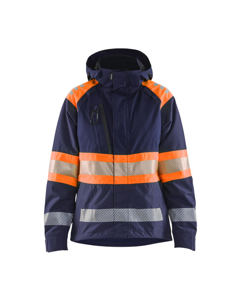 Damen High Vis Shell Jacke Marineblau/Orange