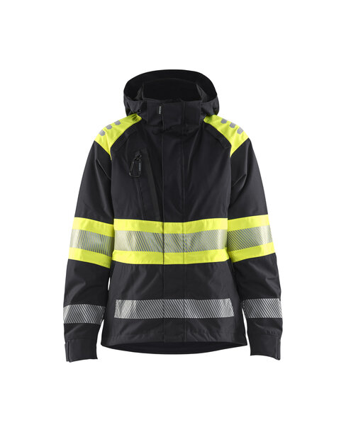 Damen High Vis Shell Jacke Schwarz/Gelb
