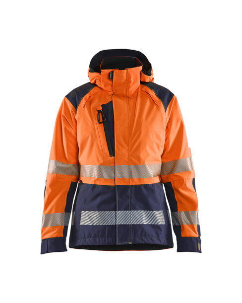 Damen High Vis Shell Jacke High Vis Orange/Marineblau