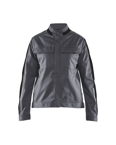 Damen Industriejacke StretchMittelgrau/Schwarz