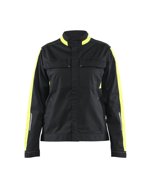 Damen Industriejacke StretchSchwarz/Gelb