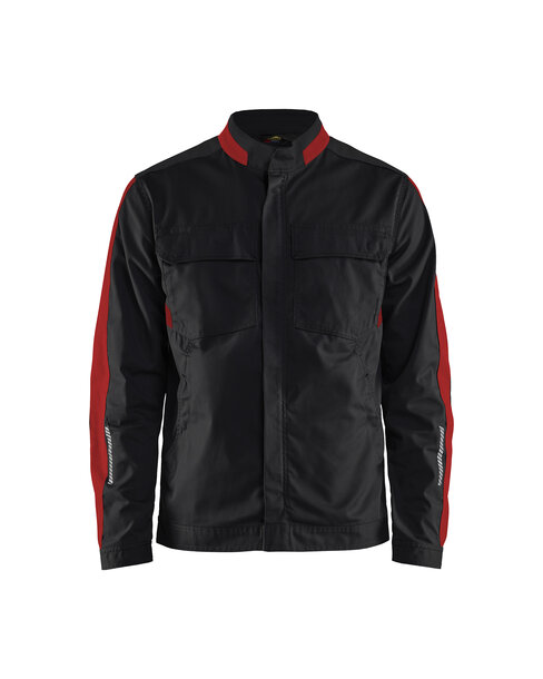 Industrie Jacke Stretch Schwarz/Rot