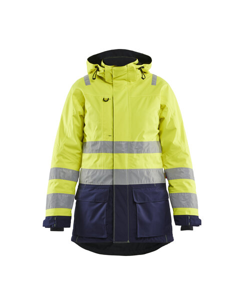 Damen High Vis Winter Parka High Vis Gelb/Marineblau