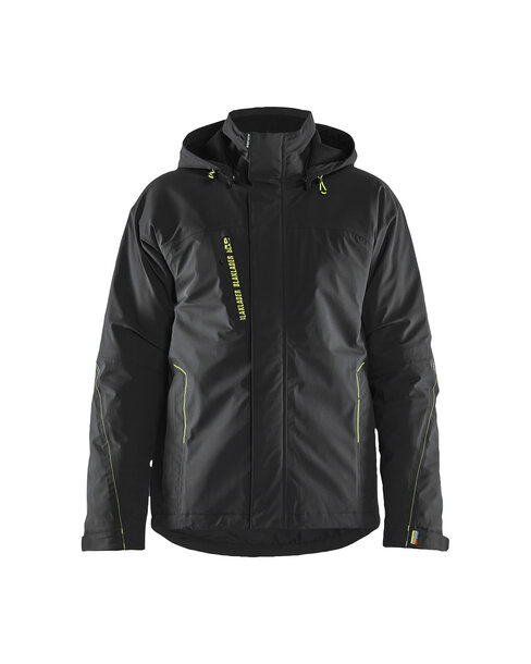 Leichte gefütterte Funktionsjacke 4-Wege-StretchSchwarz/Gelb