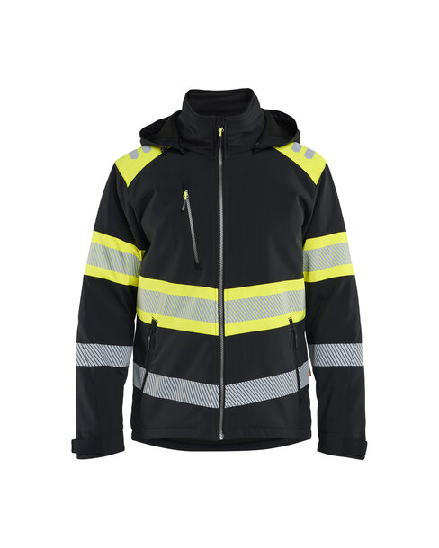 High Vis Softshell Winterjacke leicht gefüttert Schwarz/High Vis Gelb