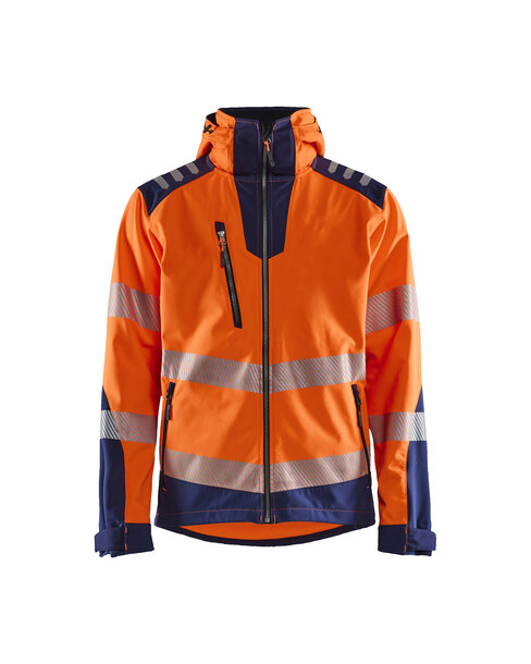 High Vis Softshell Jacke High Vis Orange/Marineblau