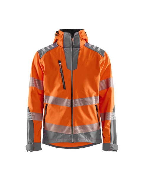 High Vis Softshell Jacke High Vis Orange/Mittelgrau