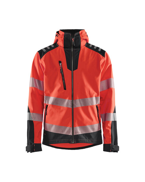 High Vis Softshell Jacke High Vis Rot/Schwarz