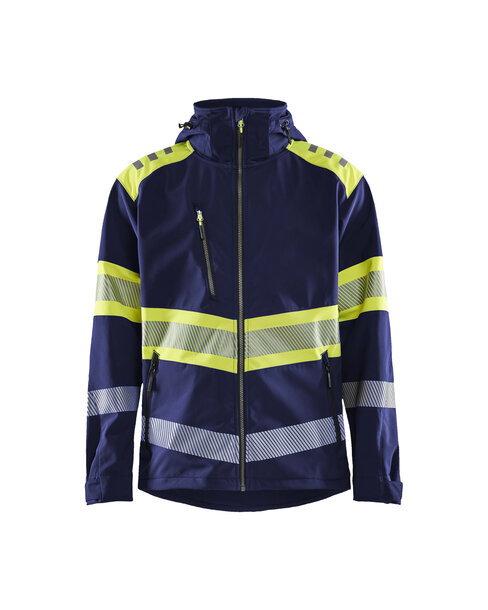 High Vis Softshell Jacke Marineblau/ High Vis Gelb