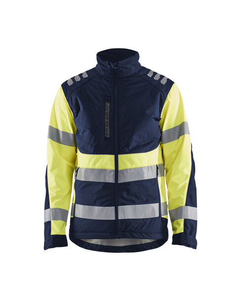High Vis Softshell Jacke Marineblau/ High Vis Gelb