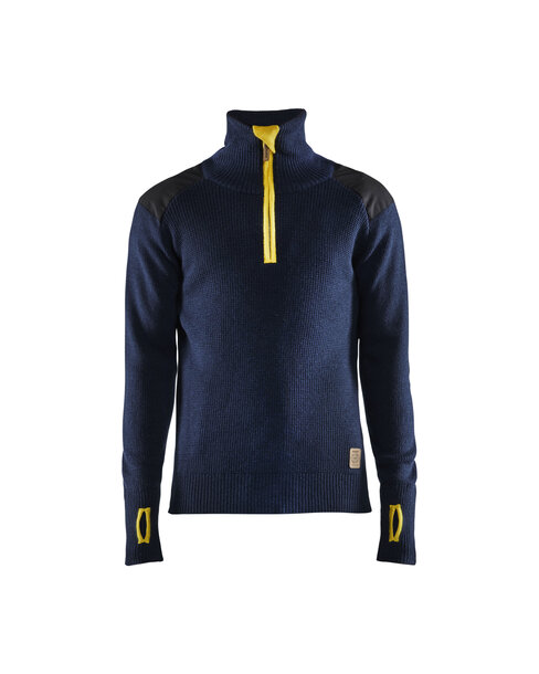 Wollsweater Dunkelblau/Gelb