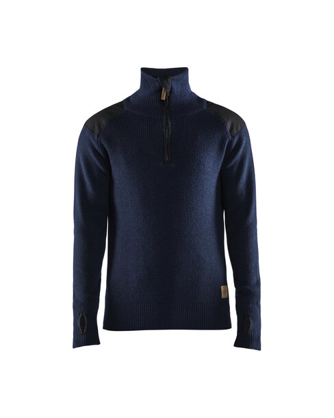 Wollsweater Dunkel Marineblau/Dunkelgrau