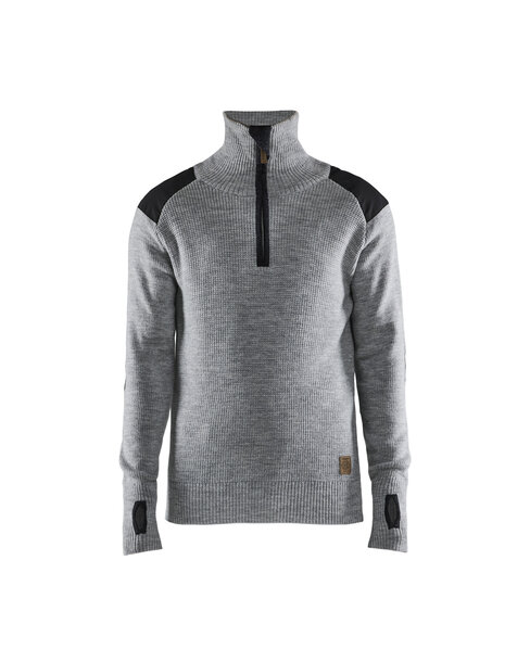 Wollsweater Grau Melange/Dunkelgrau