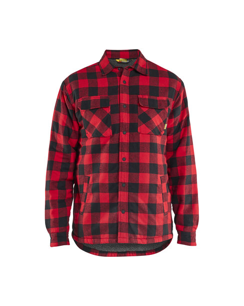 Flanellhemd mit Pile-Futter Rot/Schwarz
