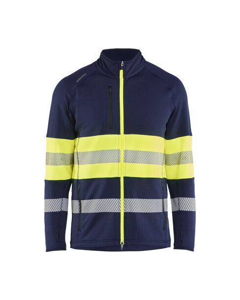 High Vis Fleecejacke Marineblau/ High Vis Gelb