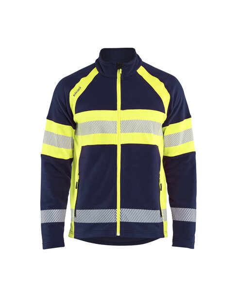 Microfleece Jacke Marineblau/ High Vis Gelb