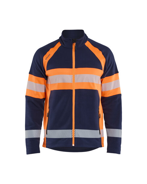 Microfleece Jacke Marineblau/Orange
