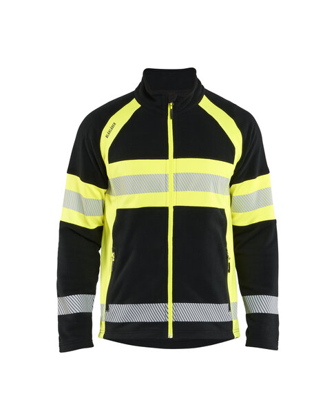 Microfleece Jacke Schwarz/High Vis Gelb