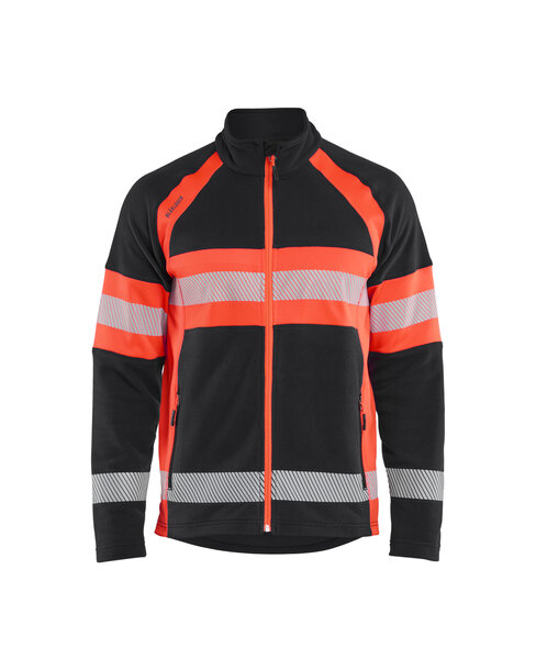Microfleece Jacke Schwarz/High Vis Rot