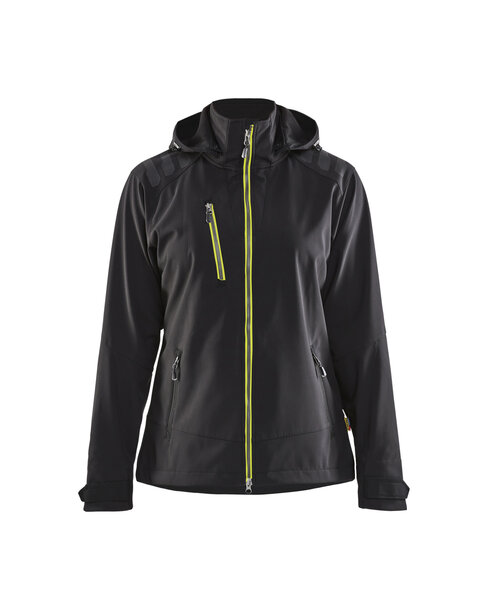 Damen Softshell Jacke Schwarz/Gelb