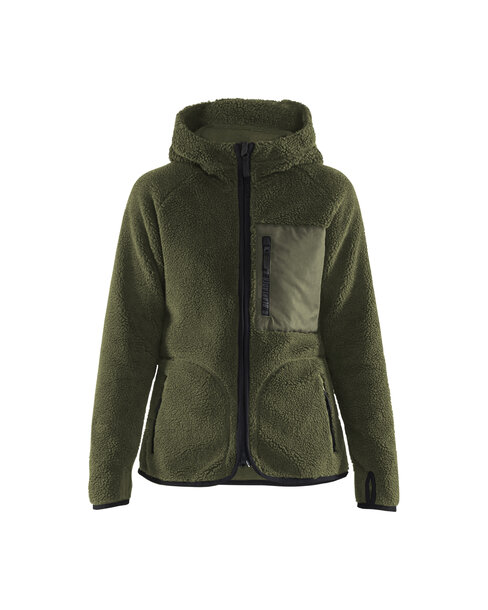 Damen Pile Jacke Herbstgrün