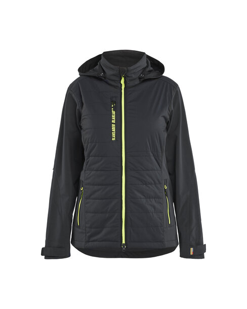 Damen Hybrid Jacke Schwarz/Gelb