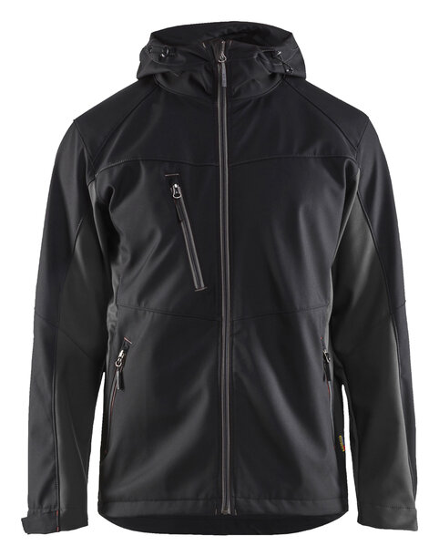 Softshell Jacke mit Kapuze Schwarz/Dunkelgrau