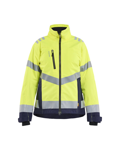 Leichte gefütterte Damen Winterjacke High Vis High Vis Gelb/Marineblau