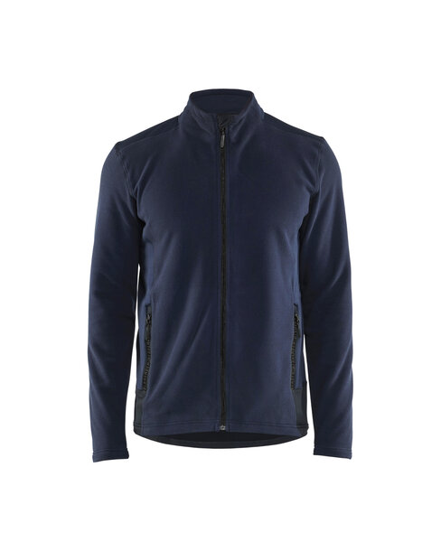 Mikrofleece-JackeDunkel Marineblau/Schwarz