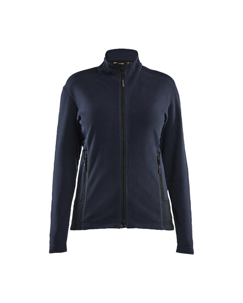 Damen Microfleece-JackeDunkel Marineblau/Schwarz