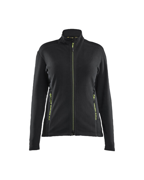 Damen Microfleece-JackeSchwarz/Gelb