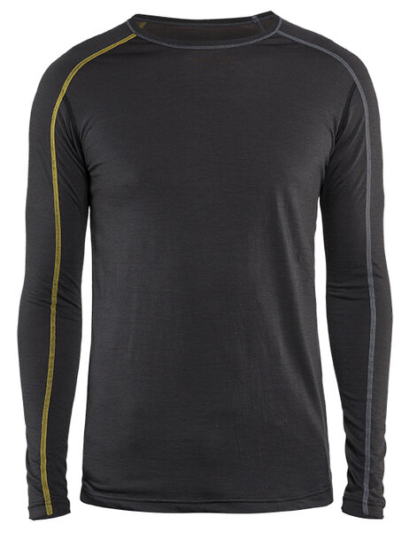 Unterhemd XLIGHT, 100% Merino Dunkelgrau/Gelb
