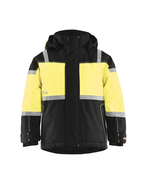 Winterjacke Kinder Schwarz/Gelb