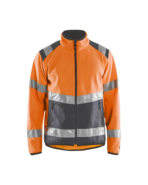 High Vis Softshell Jacke High Vis Orange/Mittelgrau