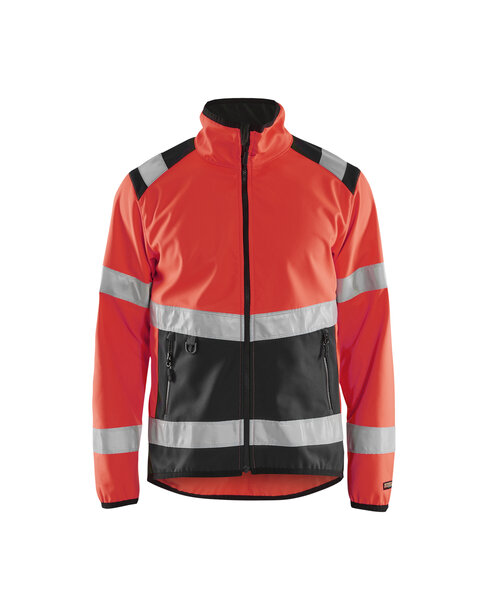 High Vis Softshell Jacke High Vis Rot/Schwarz