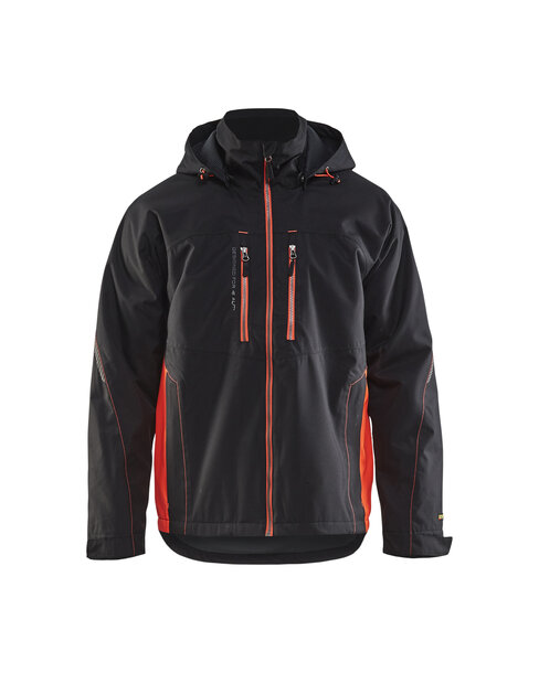Leichte gefütterte Funktionsjacke Schwarz/High Vis Rot