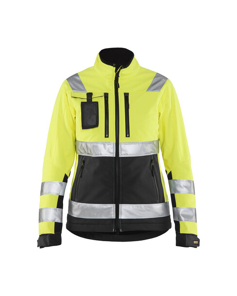 Damen High Vis Softshell Jacke High Vis Gelb/Schwarz