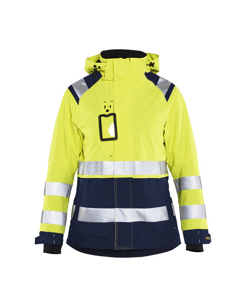 Damen High Vis Shell Jacke High Vis Gelb/Marineblau